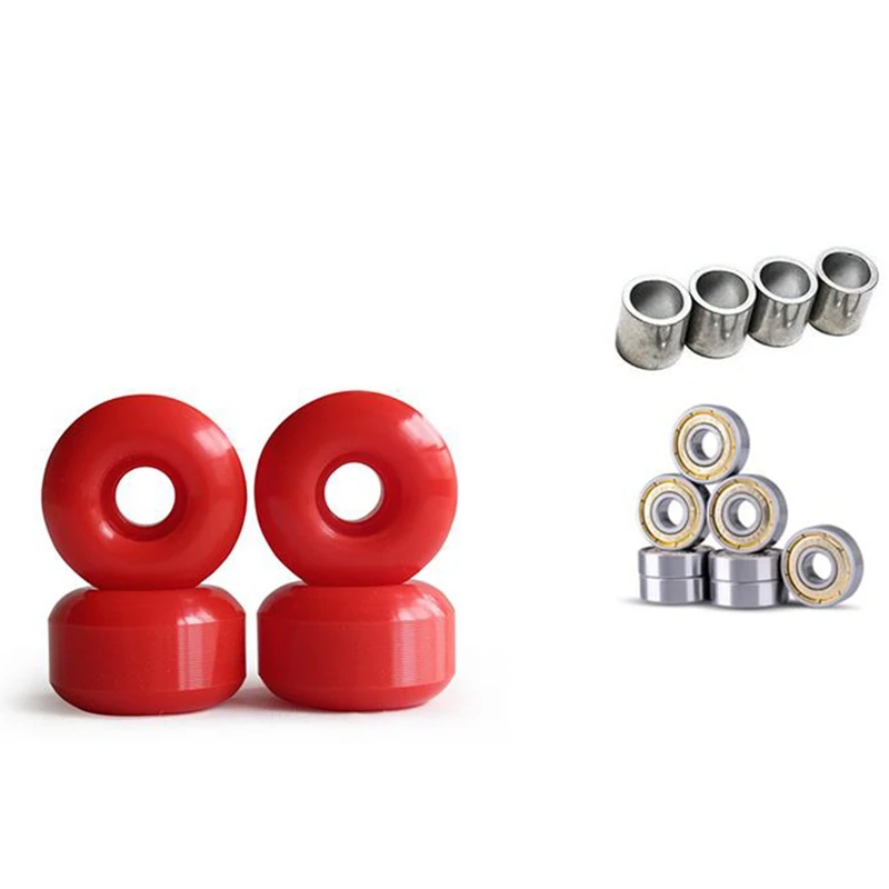 4 Pezzi Skateboard Longboard Ruote 52Mm 95A Road Skate Pro Action Motion Wheels Con 8 Pezzi Abec-11Seal Cuscinetto, Rosso