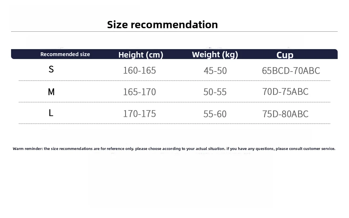 Size chart and fit details