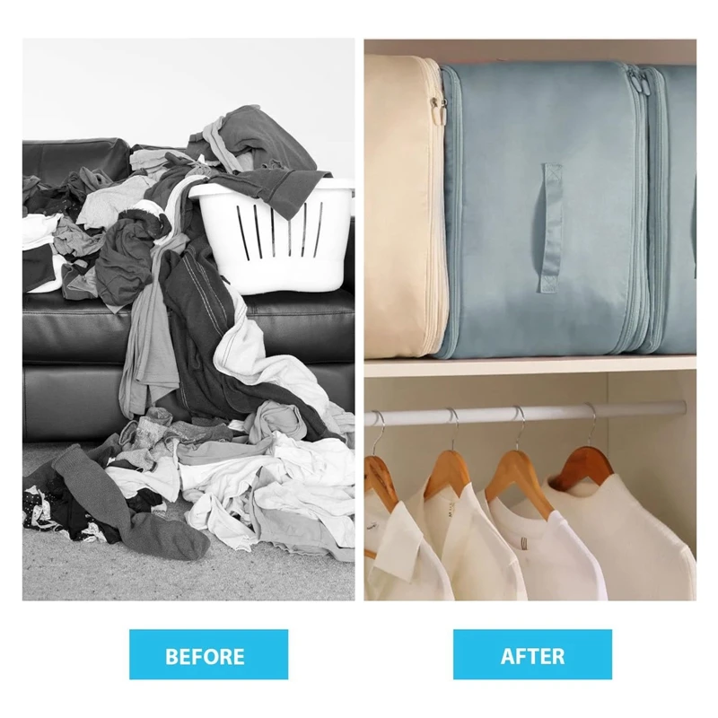 1PCS Multi-size Clothes Storage Bag Organizer With Handle For Blankets Bedding Foldable With Zipper Storage Bag 6