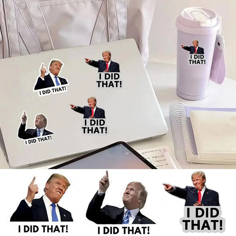 100Pcs 5*3.8cm Trump I Did That Stickers Decorative Gas Stations Cars Windows Trucks Bumpers Self-Adhesive Decals Home Decor