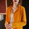 Women's Long Sleeved Solid Color Button Up Australian 100% Wool Knitted Cardigan Autumn And Winter French Fashion Knitted Jacket 6
