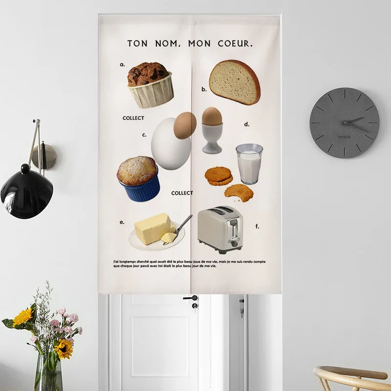 

American Doorway Curtain Noren Short Kitchen Curtain For Cafe Restaurant Bedroom Hanging Half Polyester Door Curtain Home Decor
