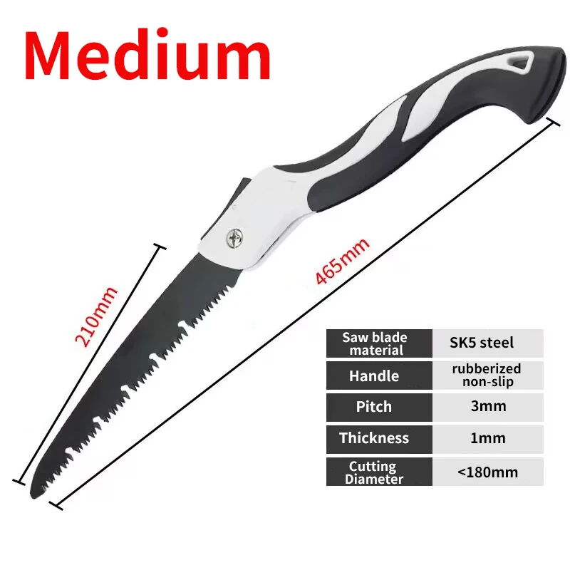 180/210/250mm Heavy Folding Handsaw Wood Cutting Saw Hand Tools For Camping Wood Cutting Garden Fruit Tree Pruning Handmade
