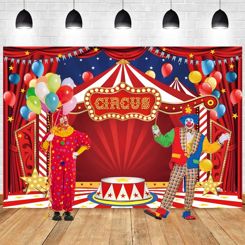 

Circus Backdrop Red Stripes Tent Carnival Theme Party Photography Background Kids Birthday Balloons Decorations Photo Zone Props