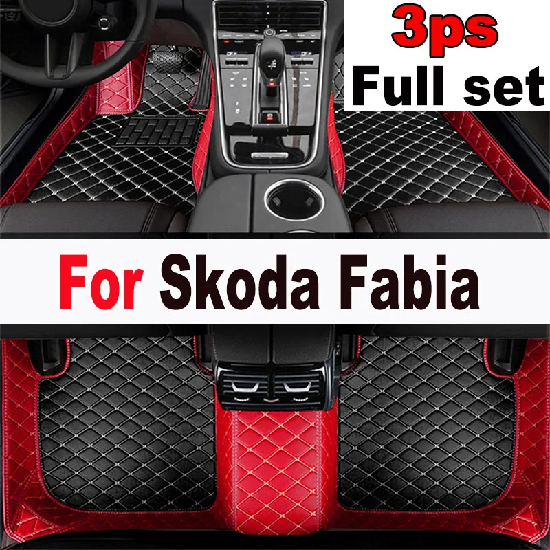 

Car Mats For Skoda Fabia 5J MG MK2 2007~2014 Auto Carpets Rugs Leather Floor Mat Waterproof Pad Interior Parts Car Accessories