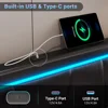 California King Bed Frame with 4 Storage Drawers, LED Light Platform Bed Cal King Size with Charging Station, Bed Frames 3