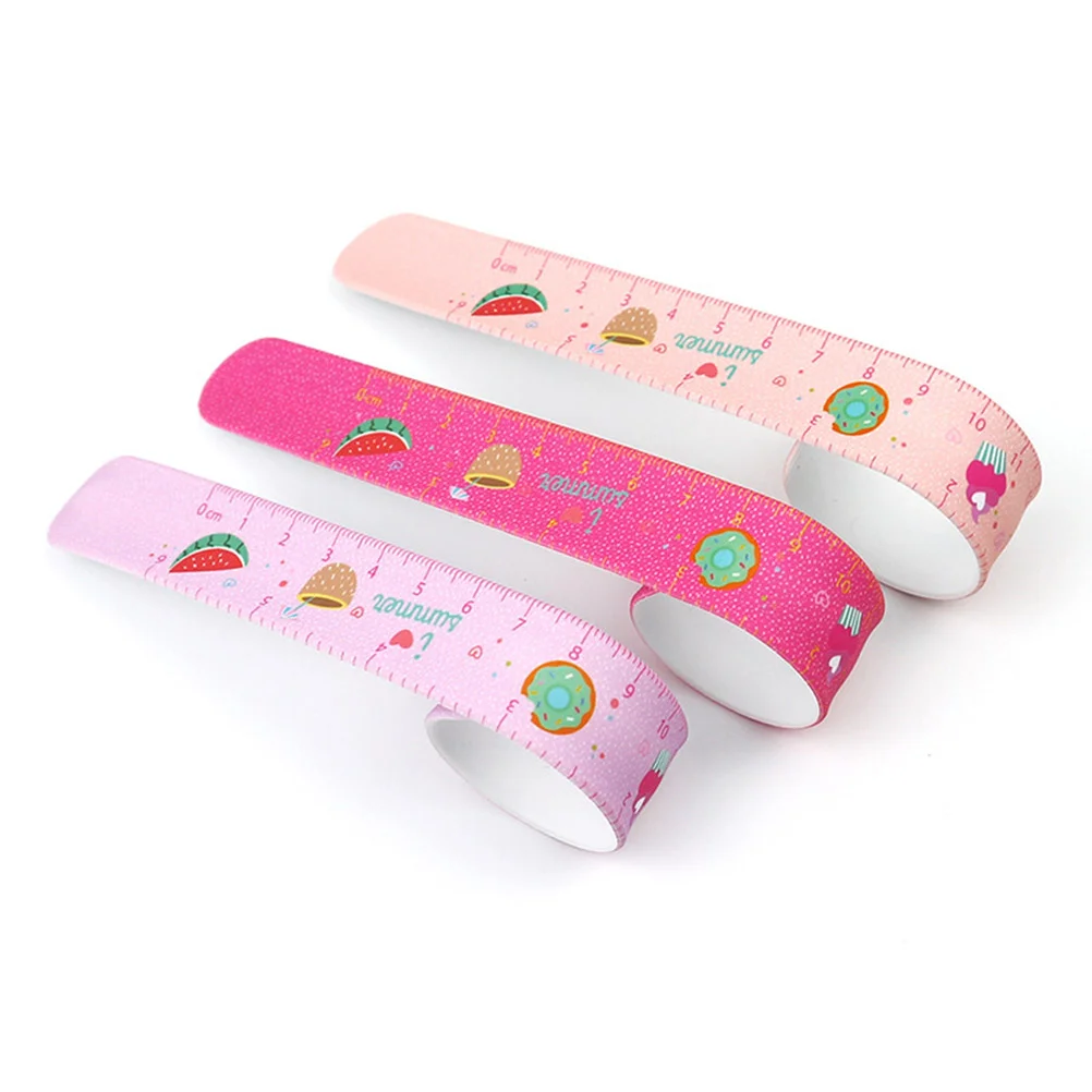 

6 Pcs Bracelets Silicone Patted Wristband Clap Cartoon Bulk Ruler Pattern Child