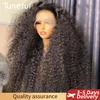 New 13x6 HD Transparent Lace Front Raw Indian Water Curly Wave Human Hair Wigs 40 Inch Long Jerry Curly Human Hair Frontal Wigs 1