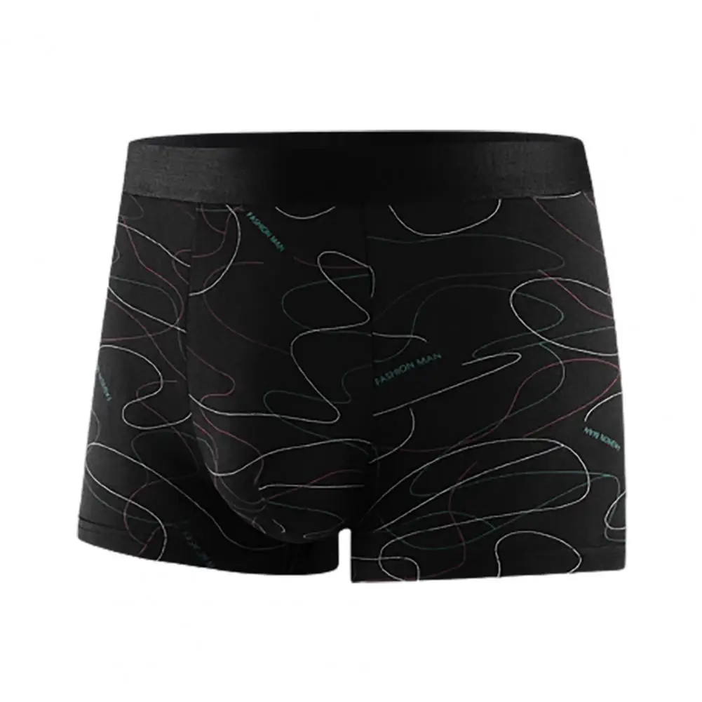 

Soft Men Shorts Briefs Men's Line Print Underpants Comfortable U Convex Briefs with Elastic Waistband Breathable for Ultimate