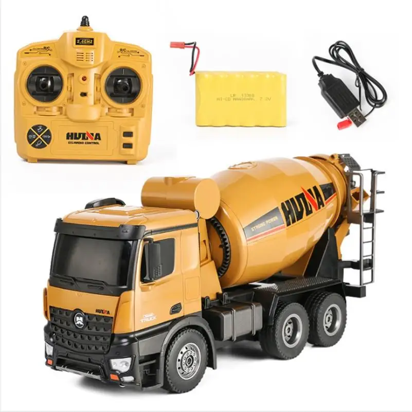 1:14 Alloy Remote Control Mixer Truck Concrete Mixer Engineering Truck Light Construction Vehicle Toys For Kid Rc Car