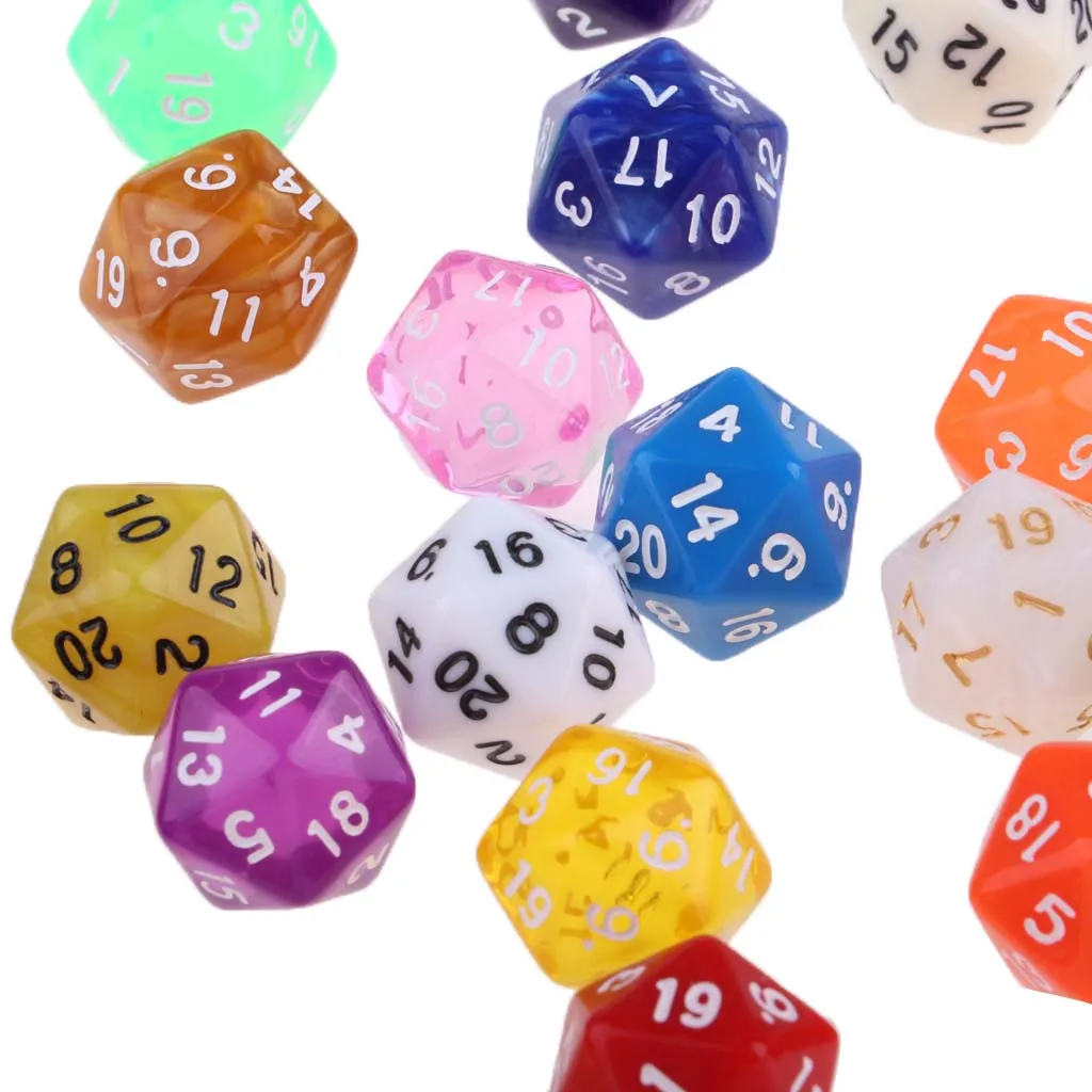 Assorted Set of 25 Polyhedral Dice for Tabletop Gaming - Vibrant Colors