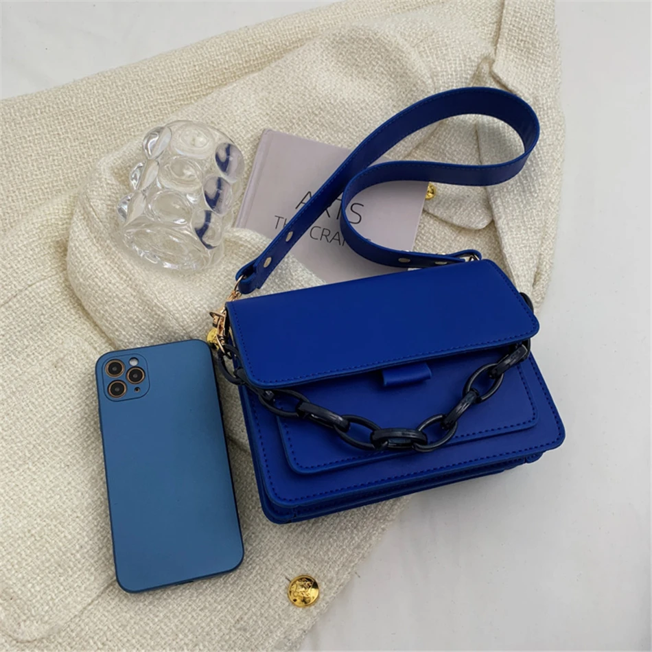 Super Popular Klein Blue Women's Small Totes PU Leather Shoulder Crossbody Bags for Women 2022 Spring Purse and Handbags Luxury