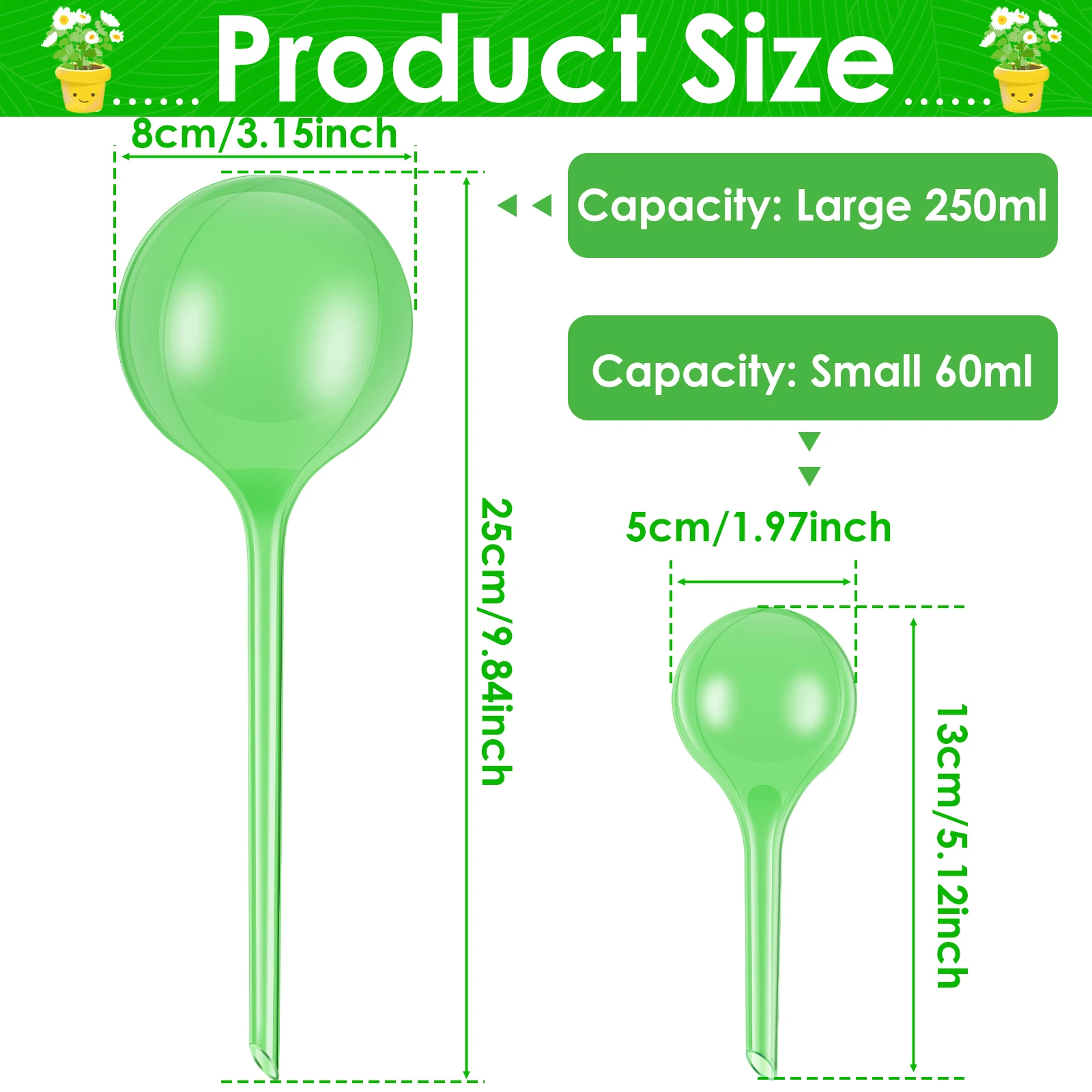 10Pcs Automatic Plant Watering Bulbs Self Watering Globe Balls Plant Water Feeder Water Device Drip Irrigation System for Garden 6