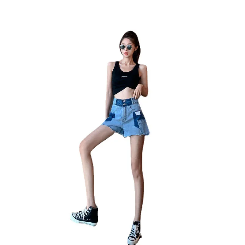 Fall Female Sexy Hole Blue Denim Short New Casual All-Match Slim Jean Shorts Women 2024 Summer Vinatge High Waist Jeans Shorts