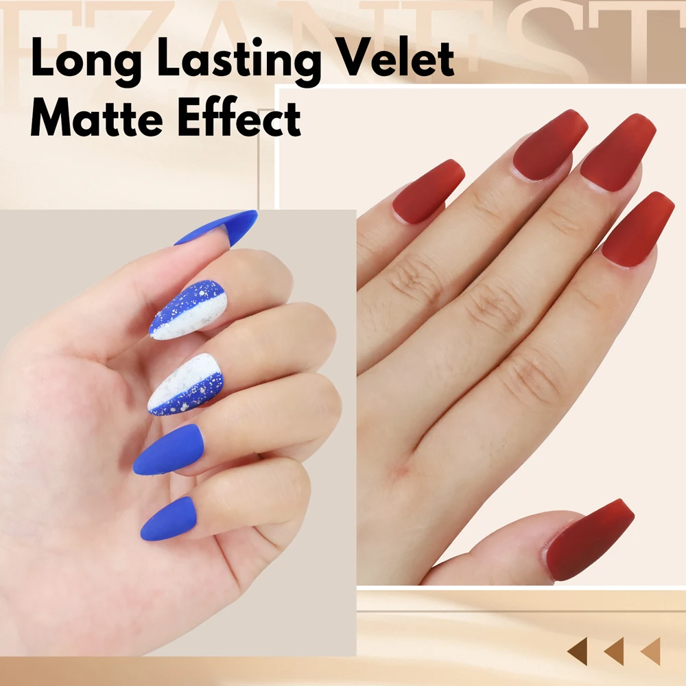 FZANEST Matte Top Coat Gel Nail UV Gel 15ml Nails Polish Base and Top Lasting Over 30days Coat