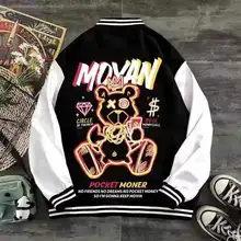  Vintage Baseball Uniform Men Brand Loose Single-breasted Jacket Spring and Autumn Printed Hong Kong Style Trend Casual Jacket 