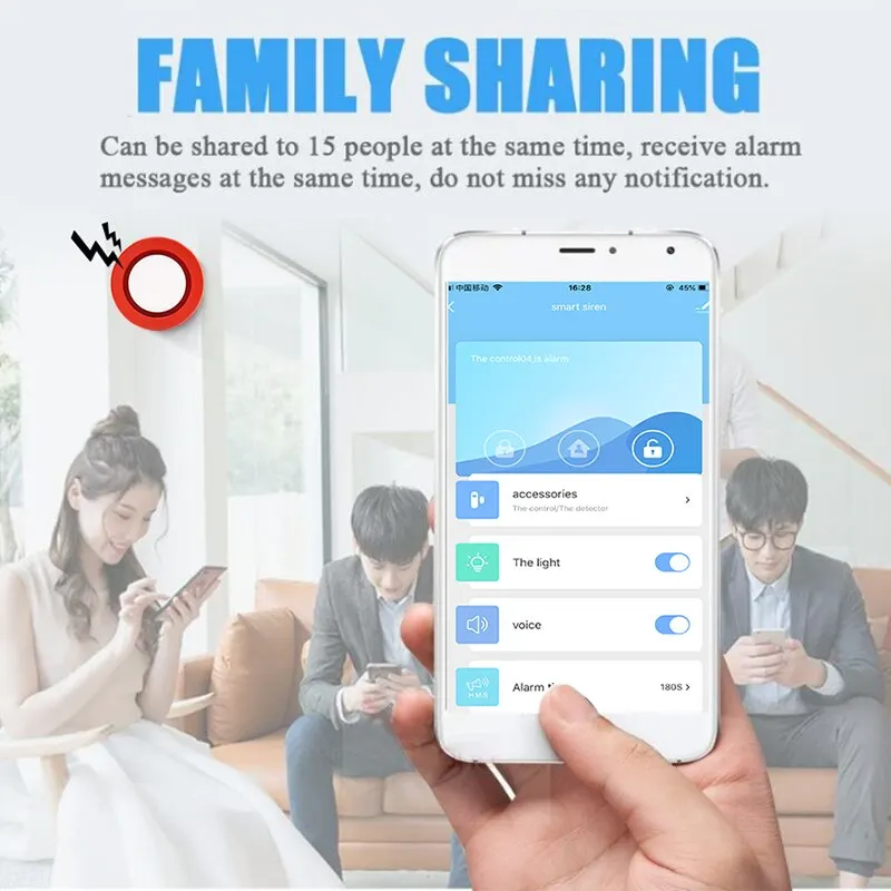 Smart WiFi Wireless Security Alarm System Kit with Motion and Door Sensors