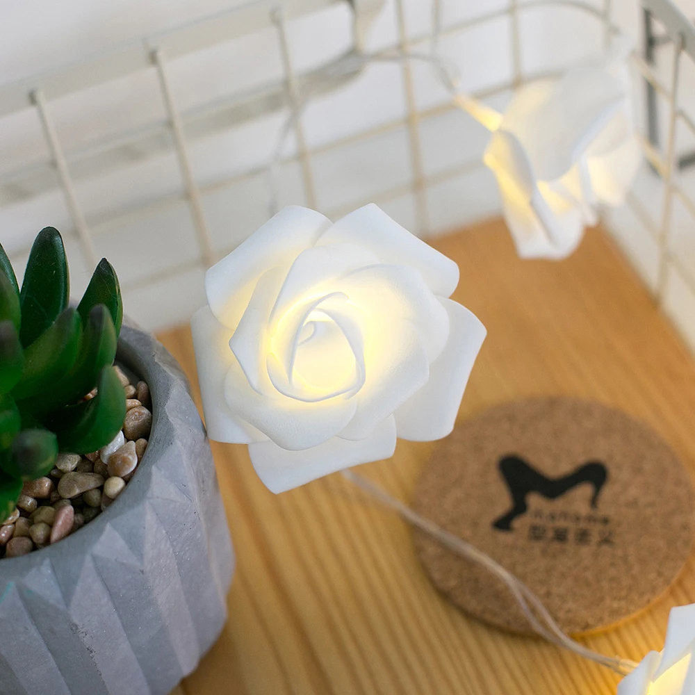 1.5m 3m 6m10m Rose Flower LED String Fairy Light USB Battery Power 5V Red Pink Warm Blue RGB Wedding Christmas Party Decoration