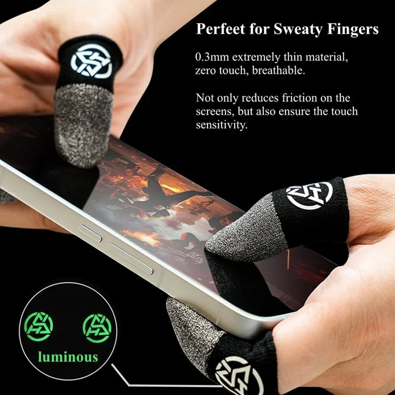 Soft Game Fingertip Gloves Sweatproof Anti-slip Gamer Thimbles Touch Screen Finger Sleeve Breathable Fingertip Cover for Gamer