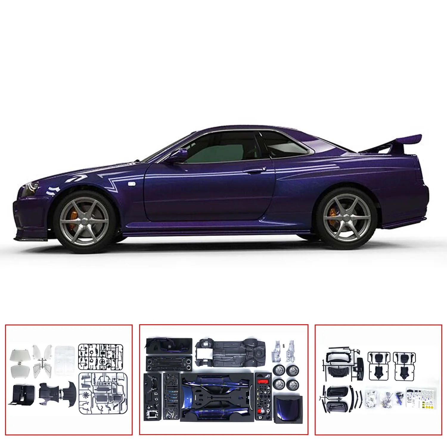 1/8 Capo R34 RC Racing Car Model Radio Control Drifting KIT W/O Electrical Parts 2-Speed Gearbox Vehicle Truck Model TH22097 2
