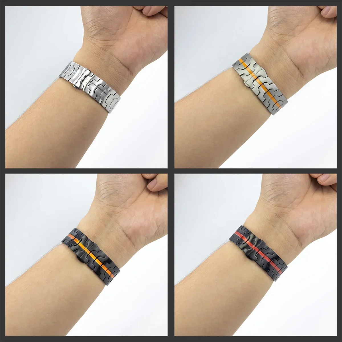 22mm Luxury Stainless Steel Watchband Bracelet