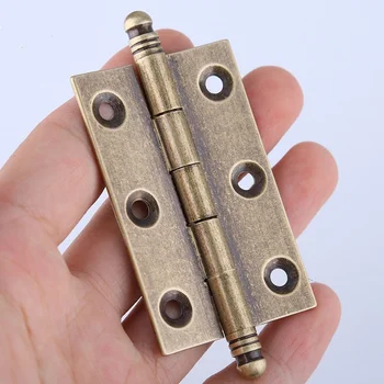 4Pcs Antique Brass Door Hinges 2/2.5/3 inch Furniture Cabinet Drawer Door Butt Hinge for Door Wooden Box Furniture Hardware