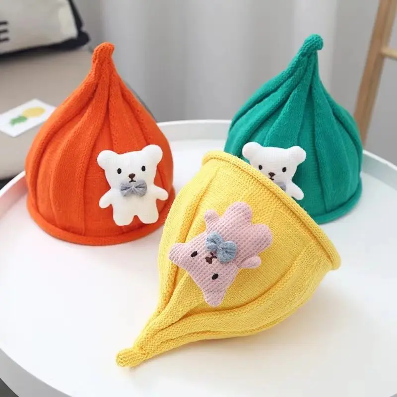 

Winter Baby Hat cartoon cap wit Ear Warm Knitted Girl Boy Beanie Cap Crochet Children Toddler Infant Bonnet Hat bear cute hat
