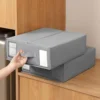 Bed Sheets Set Organizers Storage Linen Fabric Closet Organizers with Window Folding Bedding Storage Box for Pillow Organizer 1