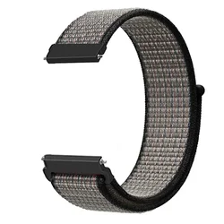 Durable 22mm Nylon Loop Sport Watchband Bracelet, Adjustable Strap in Multiple Colors for Xiaomi S4 S3 S2 S1 (Heart black)