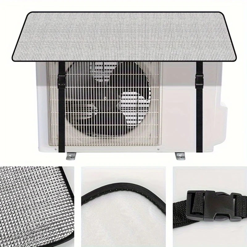 Air Conditioner Cover 1/2PCS Outdoor Unit Protective Flame Retardant and Rainproof Composite Aluminum Foil