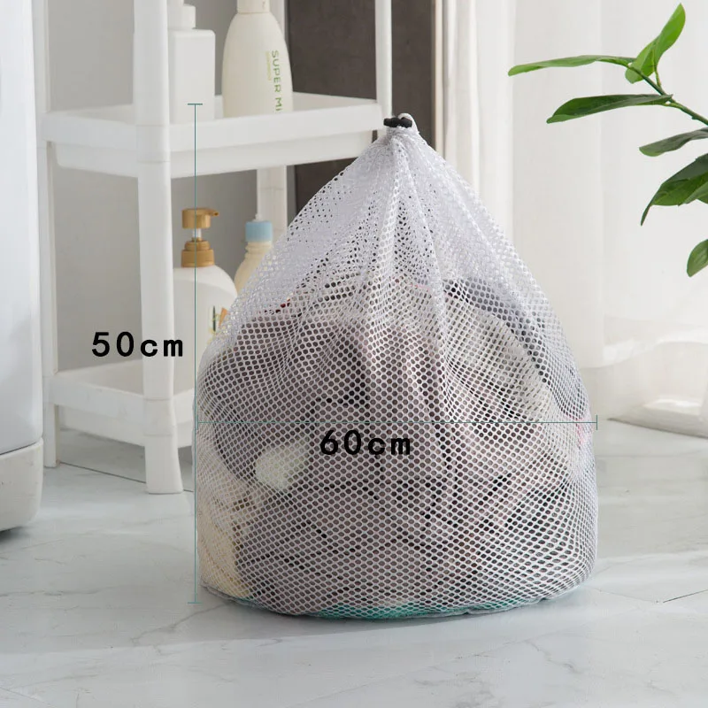 Drawstring Mesh Underwear Laundry Basket Washing Bags Organizer
