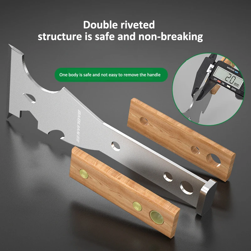 Stainless Steel Putty Knife with Wooden Handle Scraper Shovel Paint Tools Construction Tools Household Industrial Cleaning