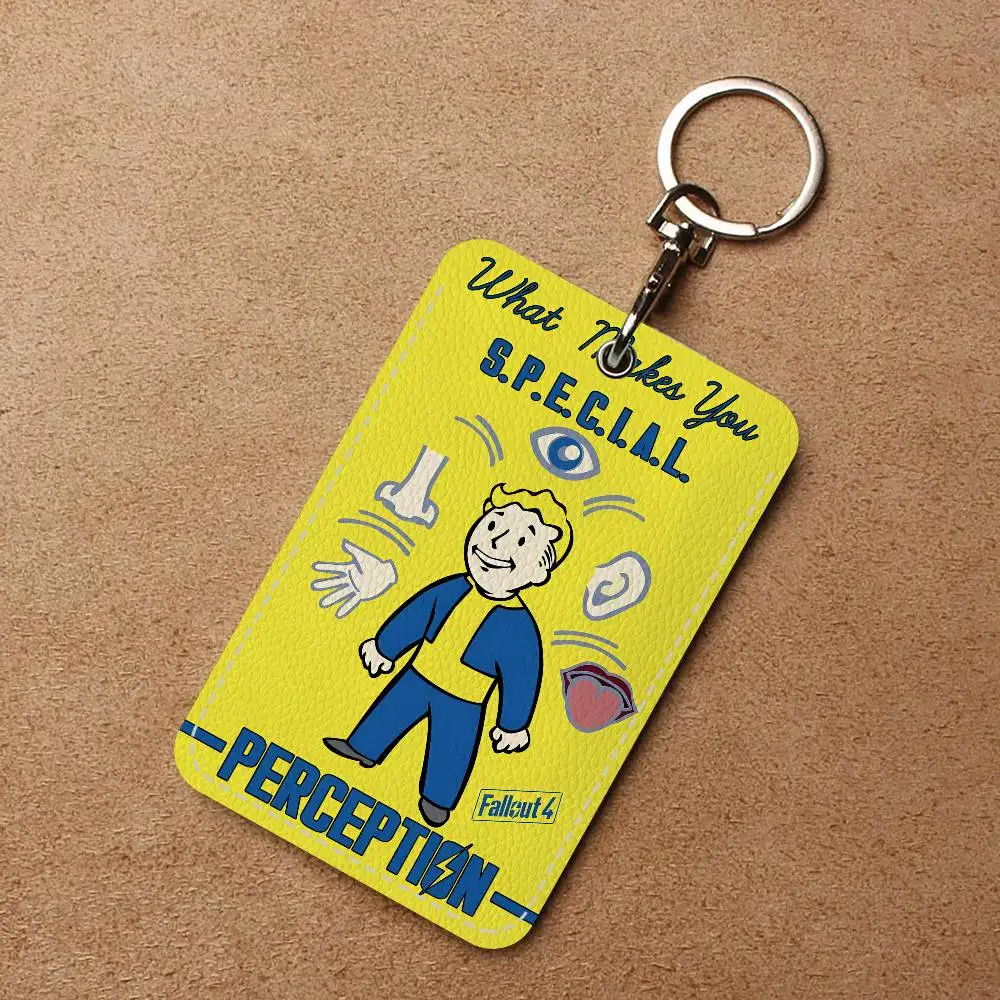 게임 F-Fallouts Vault Boys 사무용품 남성 및 여성 신용 카드 열쇠고리 학생증 ID 카드 홀더 자격증 홀더 카드