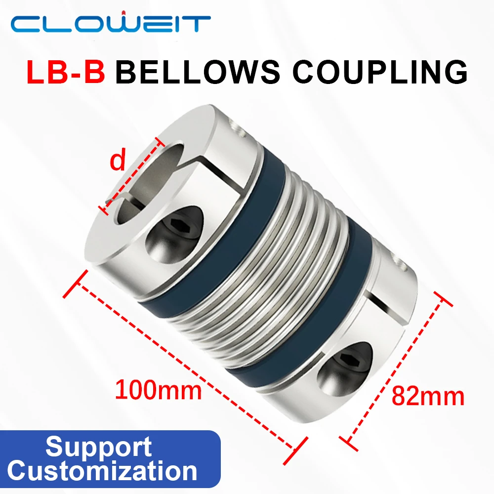 

Shaft Coupling CHBG LB B D82L100 Bellows Flexible Motor Coupler CNC Aluminium High Elasticity Universal Joint 3D Printer Cardan