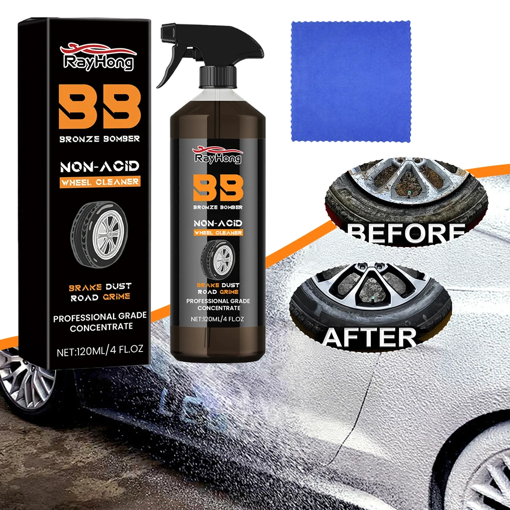 120ml Tire Refurbishing Agent Dustproof Car Wheel Rust Dust Remover Car Wheel Polishing Cleaner Auto Cleaning Tool