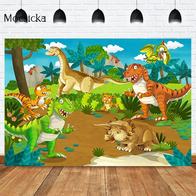 Mocsicka CUSTOM Rainforest Animals Wild One Backdrops Children Happy Birthday Party Photography Background Cake Table Banner 19