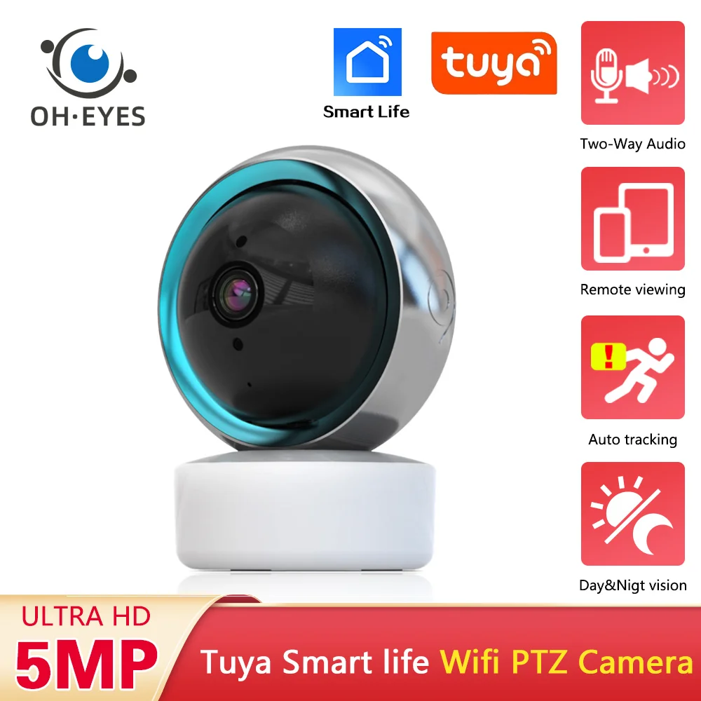 Tuya Smart Life 5MP Wifi PTZ IP Security Camera Indoor Auto Tracking ...