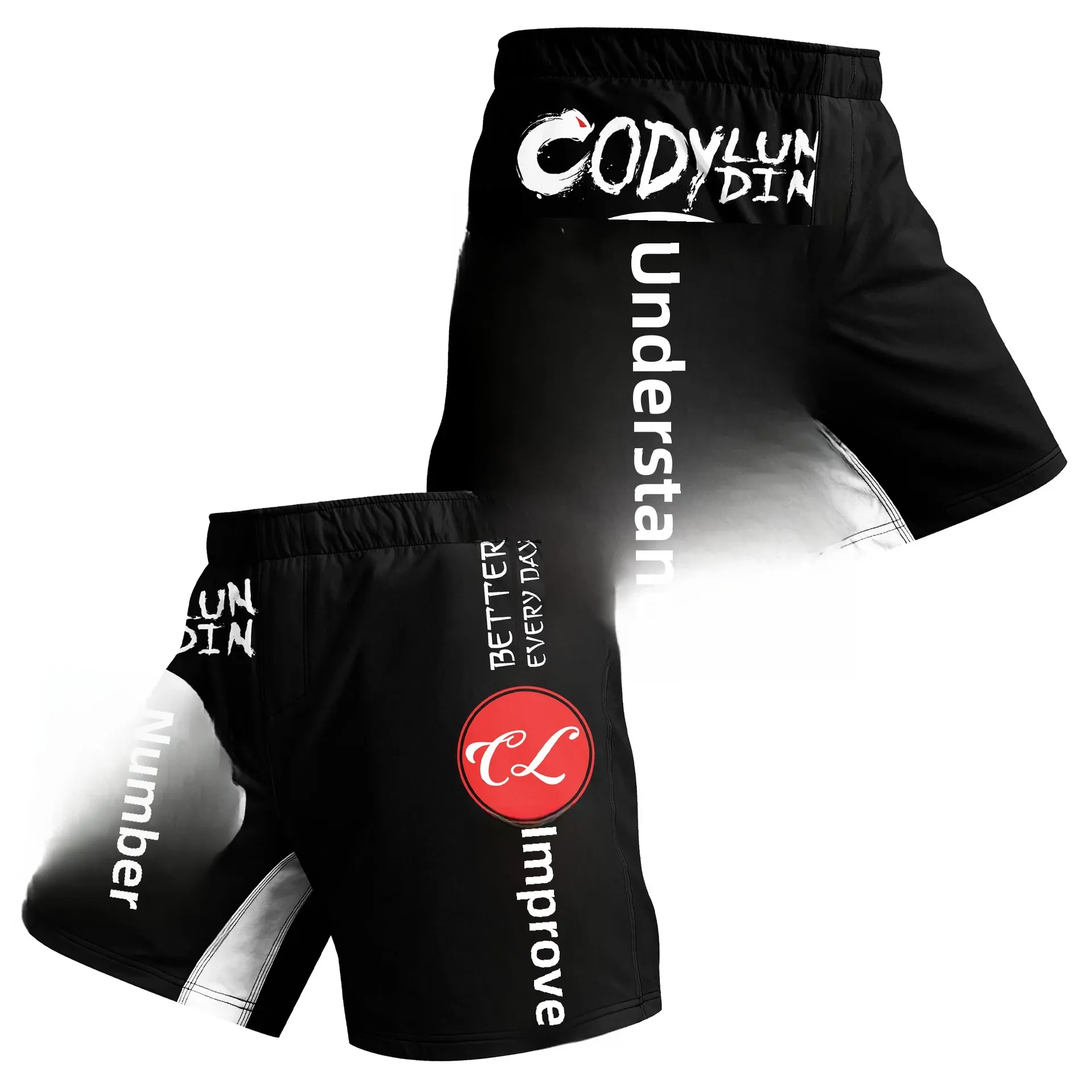 Men's New Print Combat Training Competition Shorts Sport Gym Casual Fashionable Shorts Board Sports Long Pants