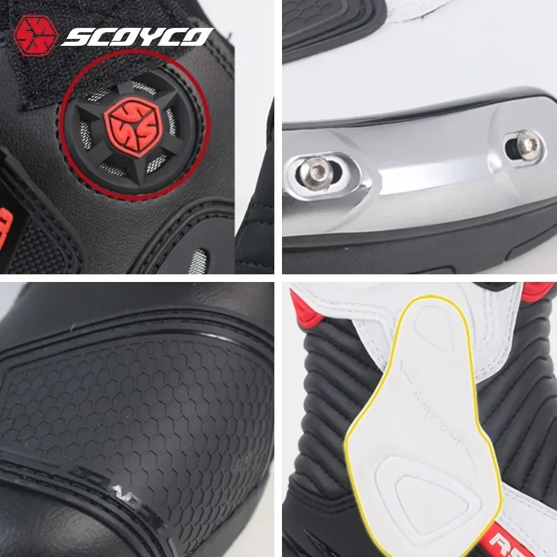 Men's Motorcycle items Boots SCOYCO Motorcross Riding Leather motorbike Fall Prevention Moto accessories motos Shoes