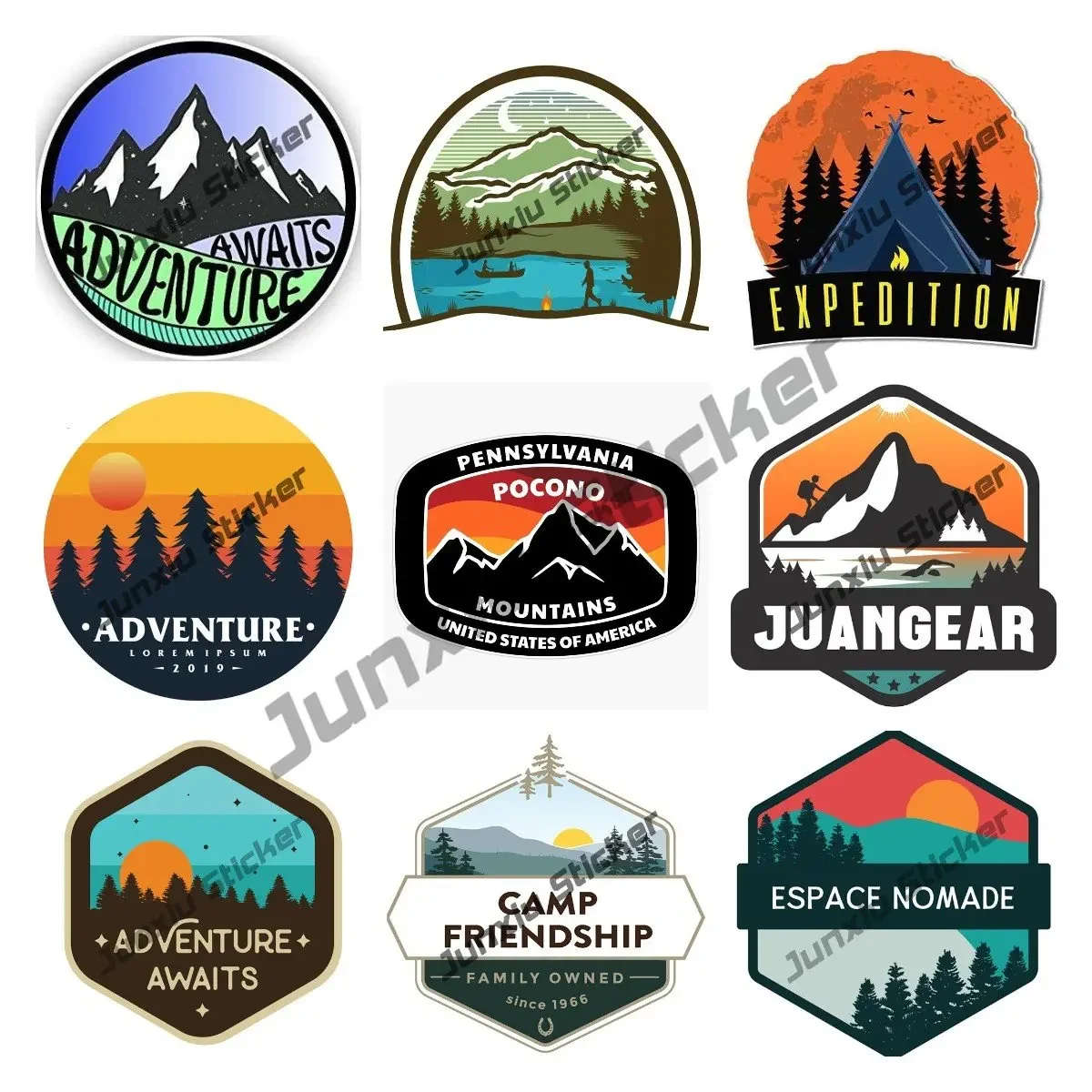 

Adventure Nature Stickers Outdoor Sticker Pack Hiking Camping Travel Wilderness Adventure Stickers for Car Water Bottles Decal