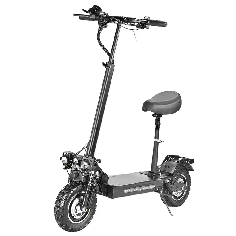 

11 Inch 2400w Dual Motor Electric Scooter Adult High Power Three-light Trekking Tire Electric Scooter With Seat