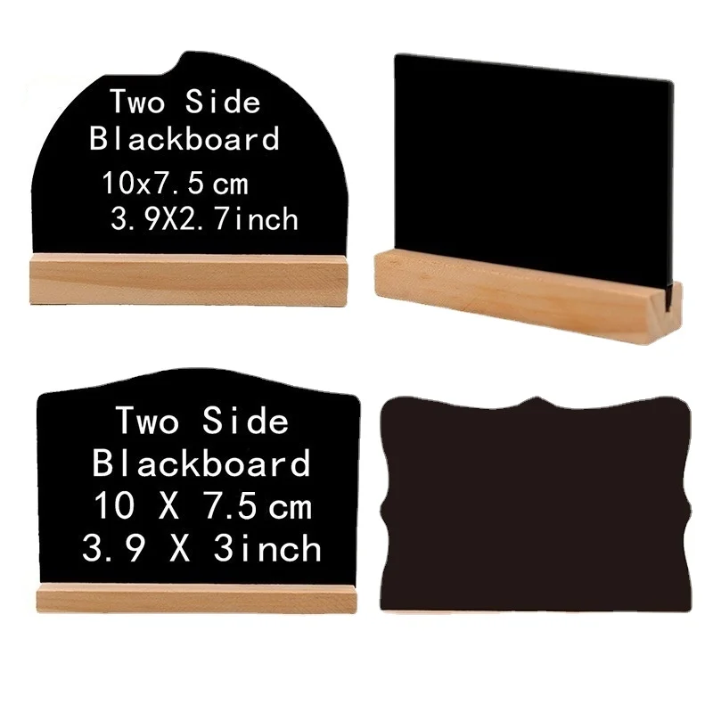 Writing Board Frame Signs Mini Blackboard Double-sided Easel Stand Wedding Base Desktop Slate wooden blackboard wooden chalkboard