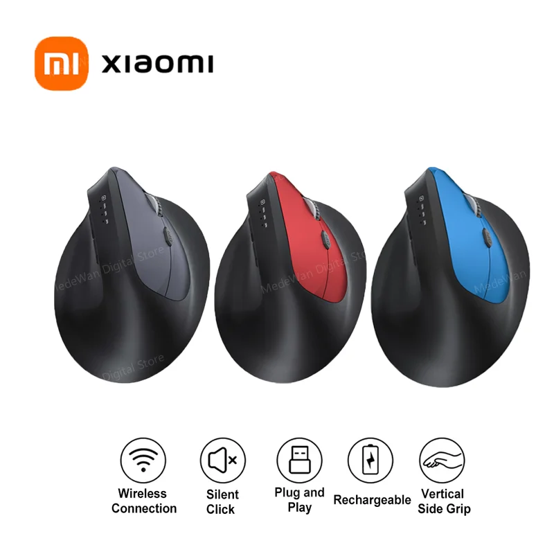 Wireless Mouse Xiaomi Vertical Ergonomic 2.4G Bluetooth 5.2