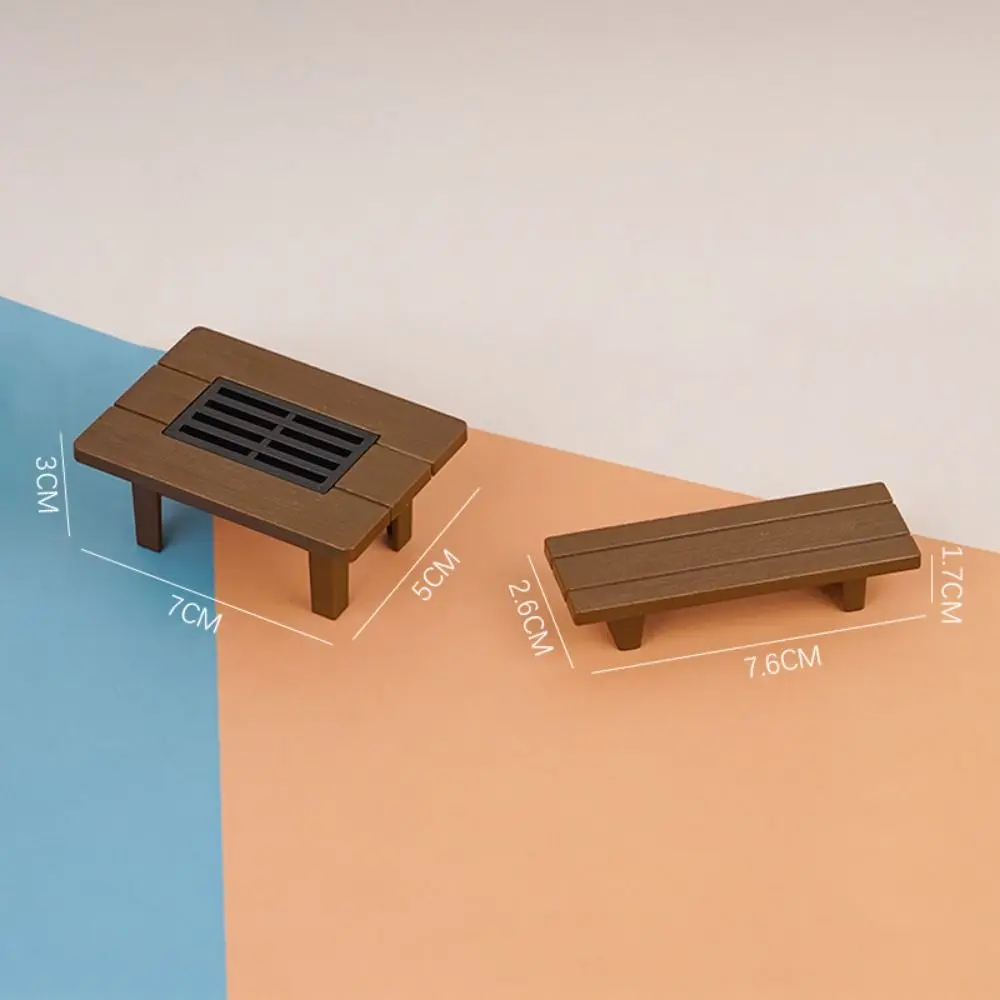 High Quality Mini 1:12 Dollhouse Miniature Tables General 2 Styles Simulation Wooden Table Chair Furniture Model