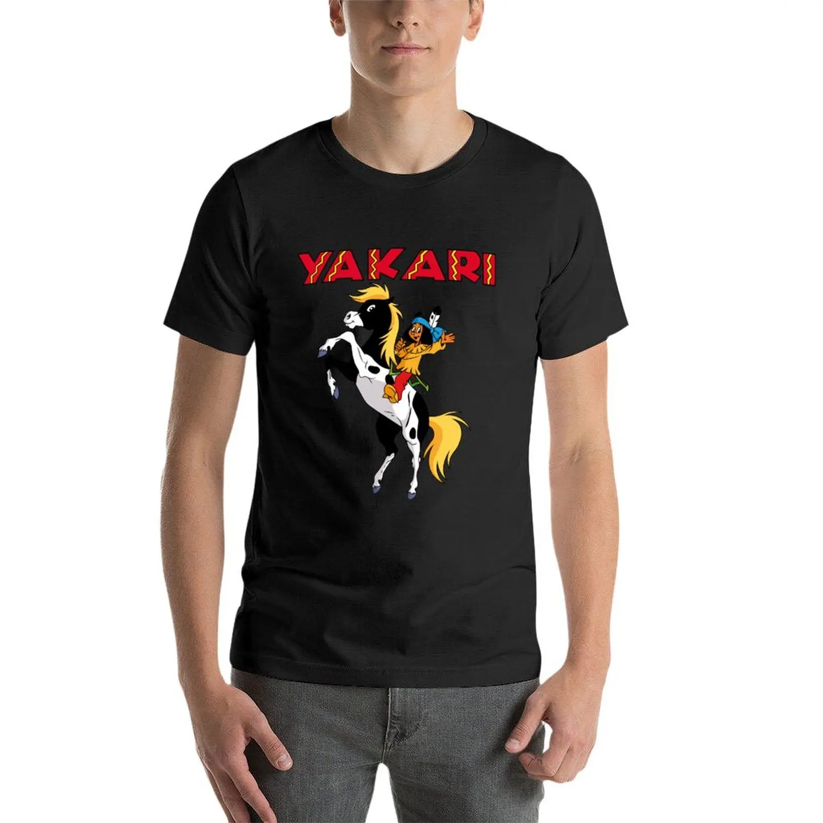 Фото Забавная футболка yakari advanture для мальчиков, белая Эстетическая одежда с принтом животных для мальчиков, мужские тренировочные футболки №4