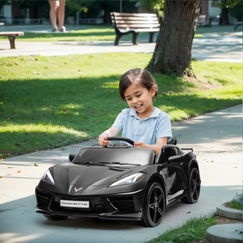 

Dual-wheel Drive Sports Car, 2.4G Remote Control, 12V 4.5A.h Black C8,Sports Car for Kids