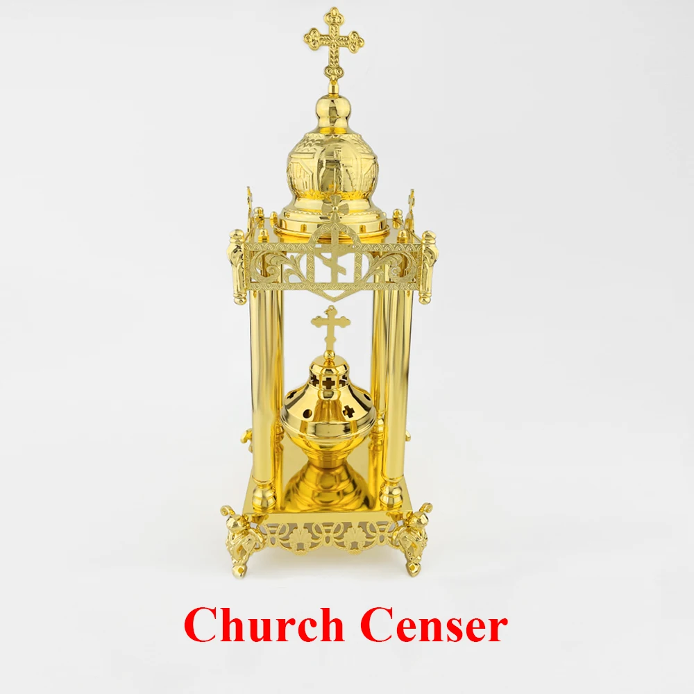HTISOK Orthodoxes Räuchergefäß aus Legierung, katholisch, heilig, religiös, christlich, Geschenke, Kirchendekoration, Räuchergefäß, Zubehör, Quemador de Incienso – Detail 10