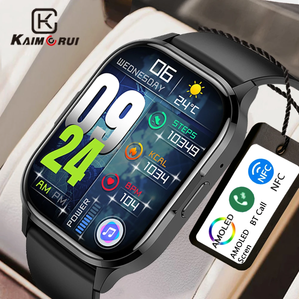

2023 New AMOLED Smart Watch Men's for Android Xiao mi IOS Ftness Watches 1.85-inch 1ATM Ip68 Waterproof NFC BT Call Smartwatch