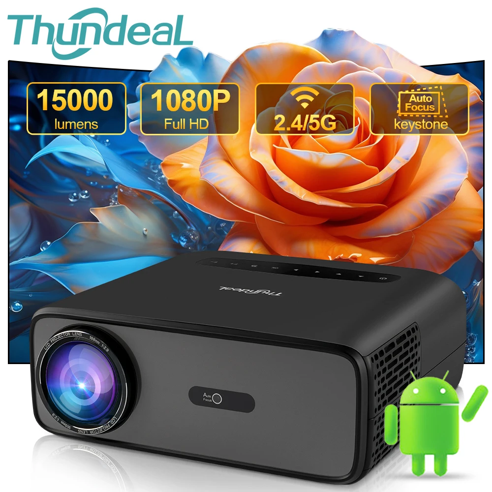ThundeaL Projector Full Auto HD 1080P WiFi 6 Android TD97 Pro TD97Pro Projector Video Home Movie IOS Smart Phone 3D TV Proyector