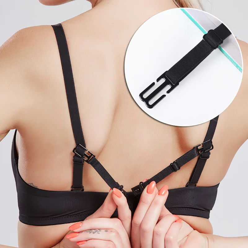 

Women Anti Slip Bra Strap Dropshipping Double-shoulder Holder Buckle Belt With Back Hasp All Match Invisible Elastic Straps Bra